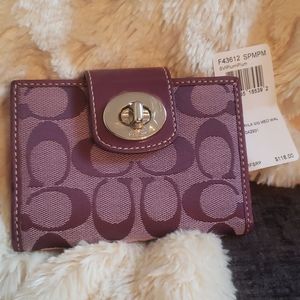Coach Signature purple wallet